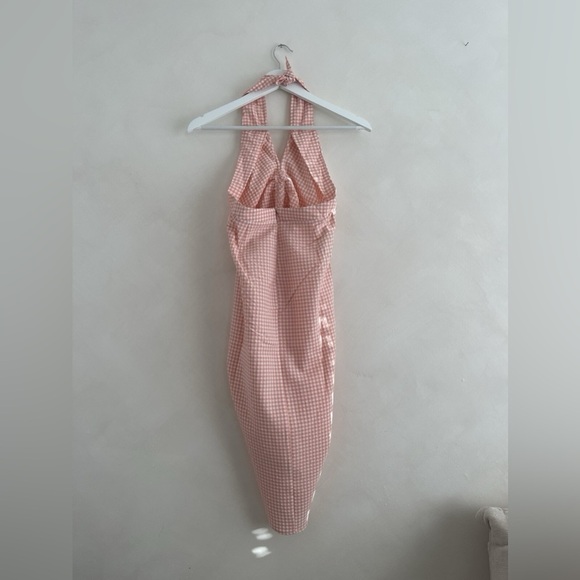NWT - Mango Peach Gingham Halter Dress - Size M - Picture 6 of 6